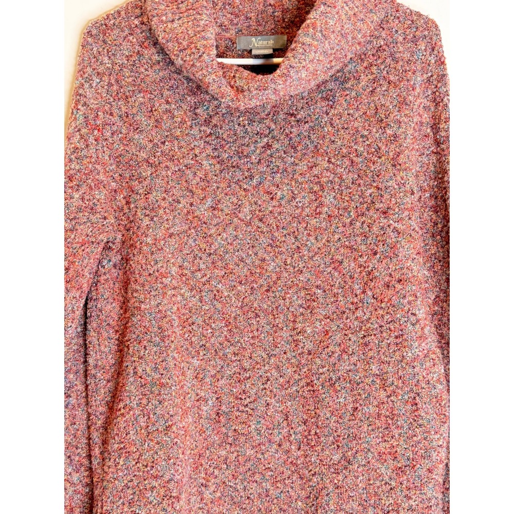Naturals Reflections Multicolor Bouclé Cowl Neck Pullover Sweater Cozy - Picture 3 of 6